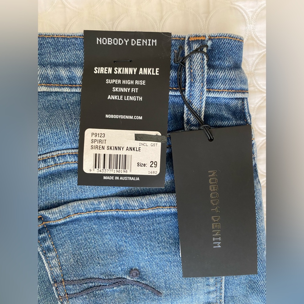 NEW NOBODY DENIM Siren Skinny  Ankle Super High Women’s Size 29 - Picture 14 of 16